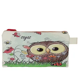 کیف لوازم آرایش زنانه مدل کتابی طرح جغد