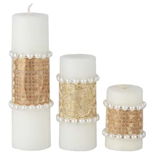 شمع مدل مروارید کد 363023 بسته سه عددی