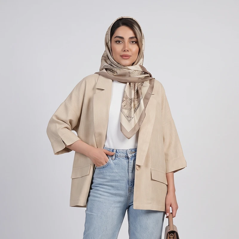 کت تک رسمی زنانه ژاکارد مدل کژوال