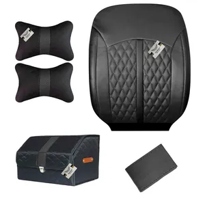 ست کامل روکش صندلی خودرو سوشیانت مدل افرا مناسب برای پژو پارس و 405 به همراه پشت گردنی و باکس صندوق و دورفرمان