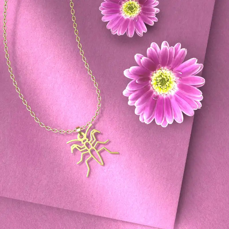 گردنبند طلا 18 عیار زنانه مدوپد مدل حشره کد B3-1-1255