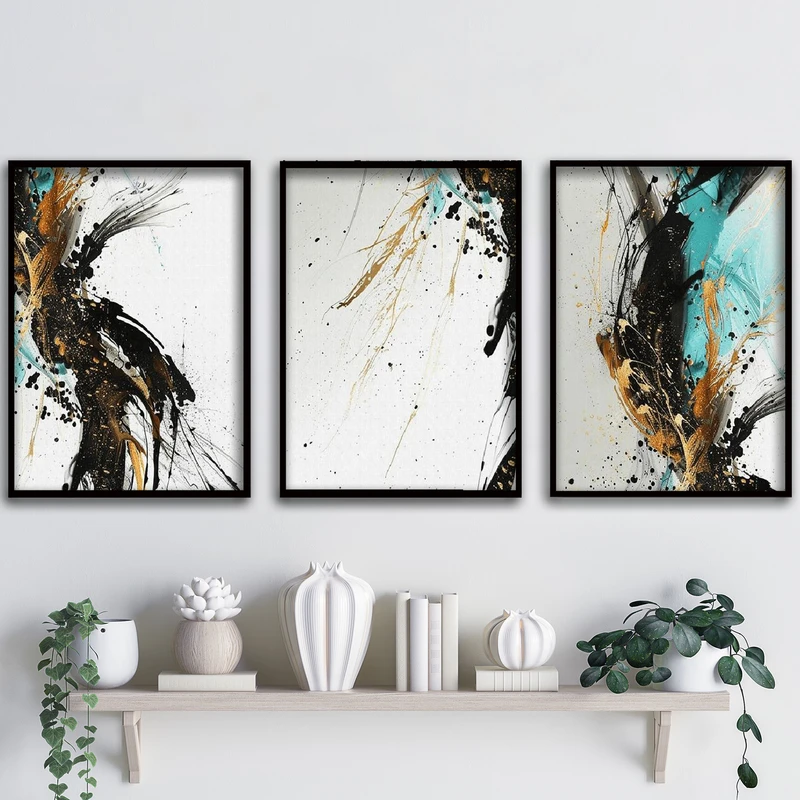 تابلو آتریسا طرح آبستره مدل ATA181 مجموعه 3 عددی 