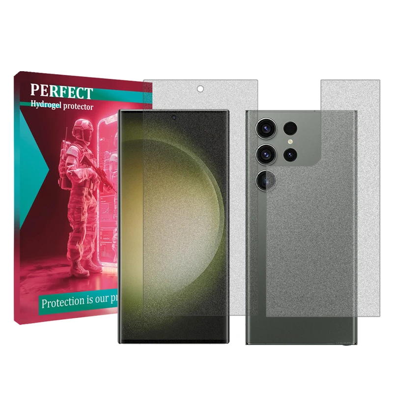  محافظ صفحه نمایش مات پرفکت مناسب برای گوشی موبایل سامسونگ Galaxy S23 Ultra به همراه محافظ پشت گوشی