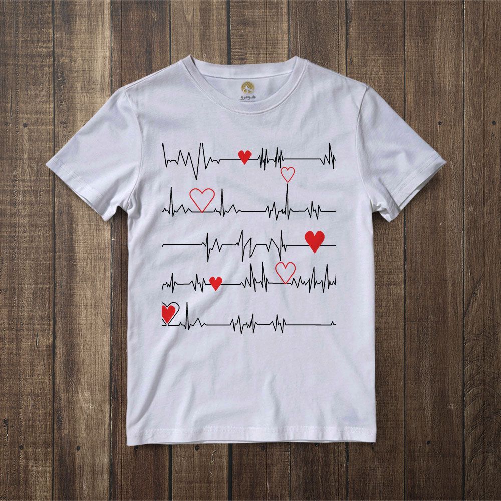 تی شرت آستین کوتاه زنانه هومرو مدل TW242 طرح پزشکی ضربان قلب -  - 6