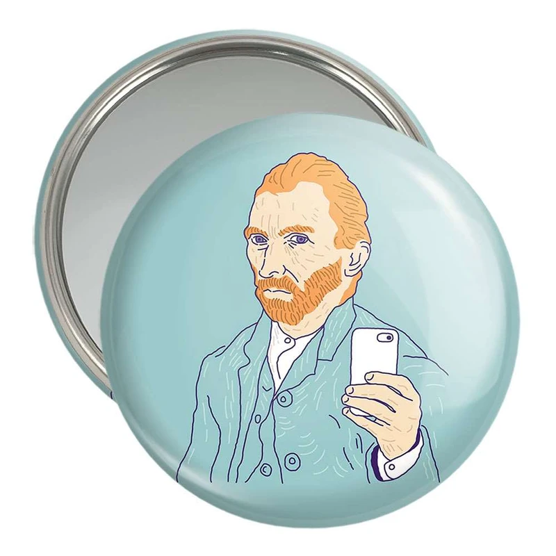 آینه جیبی خندالو طرح سلف پرتره ونگوگ  کد 3733