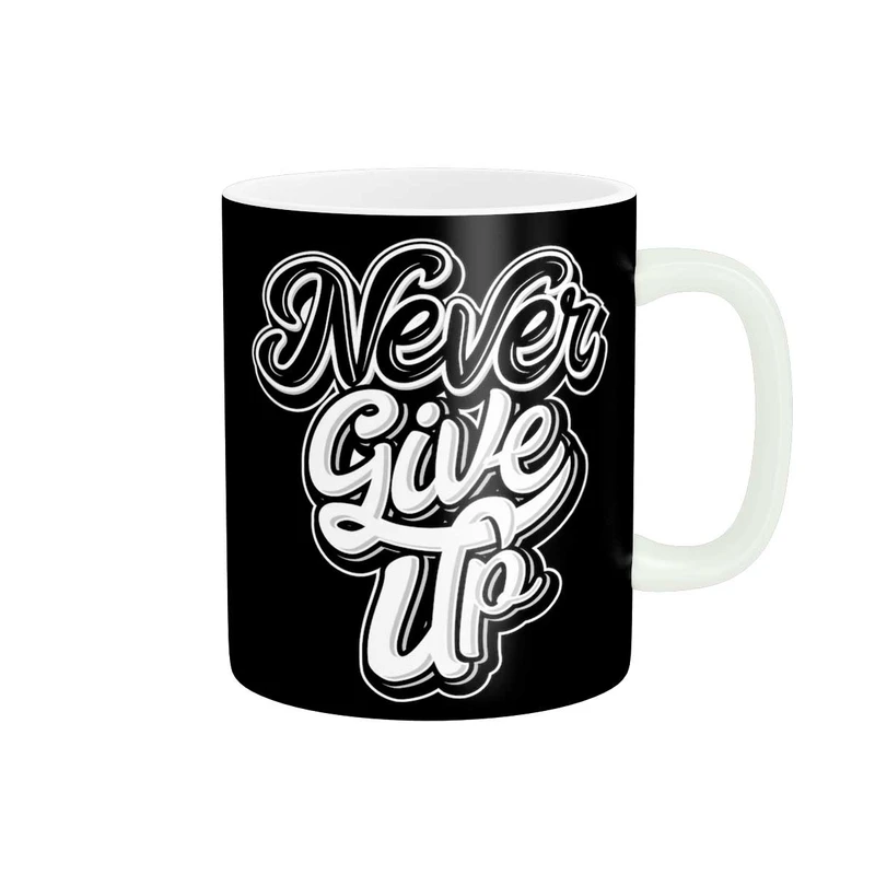 ماگ پاد آفرین طرح جمله انگیزشی  Never give up کد 2009
