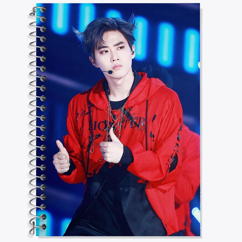 دفتر زبان 50 برگ خندالو مدل دو خط طرح سوهو گروه اکسو EXO کد 13485