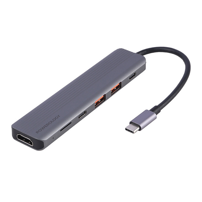 هاب 6 پورت USB-C پاورولوجی مدل 6IN1 SLIM
