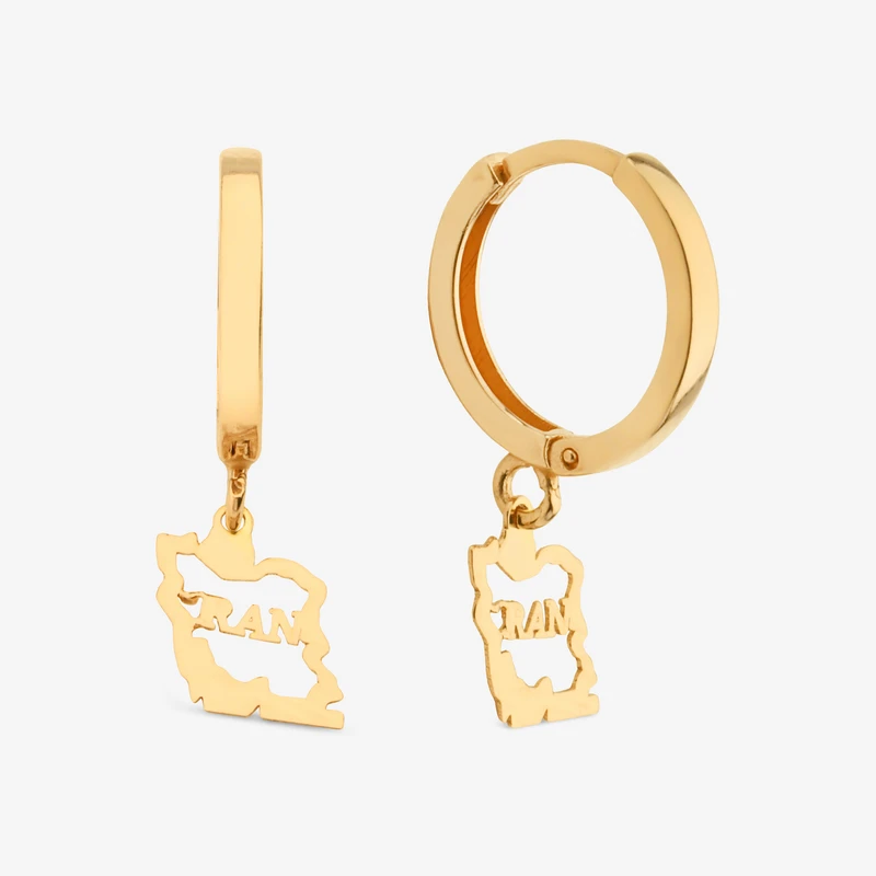 گوشواره حلقه‌ای طلا 18 عیار زنانه گالری طلا و جواهر هانی مدل Amg1225