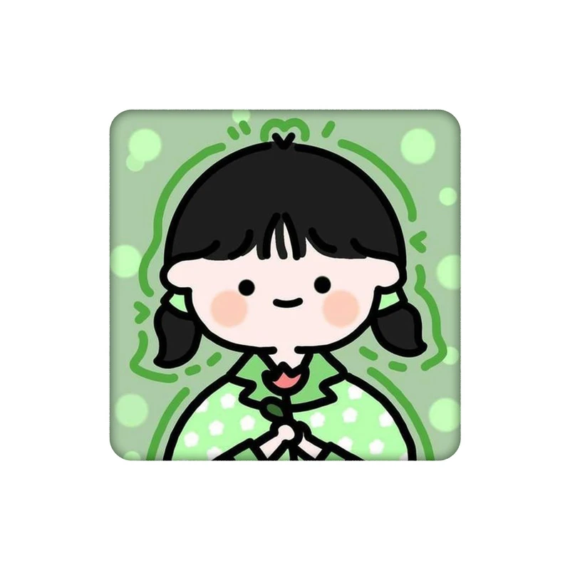 زیرلیوانی طرح دختر مو مشکی با گل لاله کد 9782874