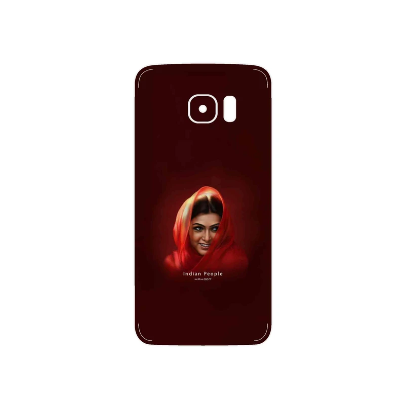 برچسب پوششی ماهوت مدل Portrait of an Indian Woman مناسب برای گوشی موبایل سامسونگ Galaxy S7 Edge