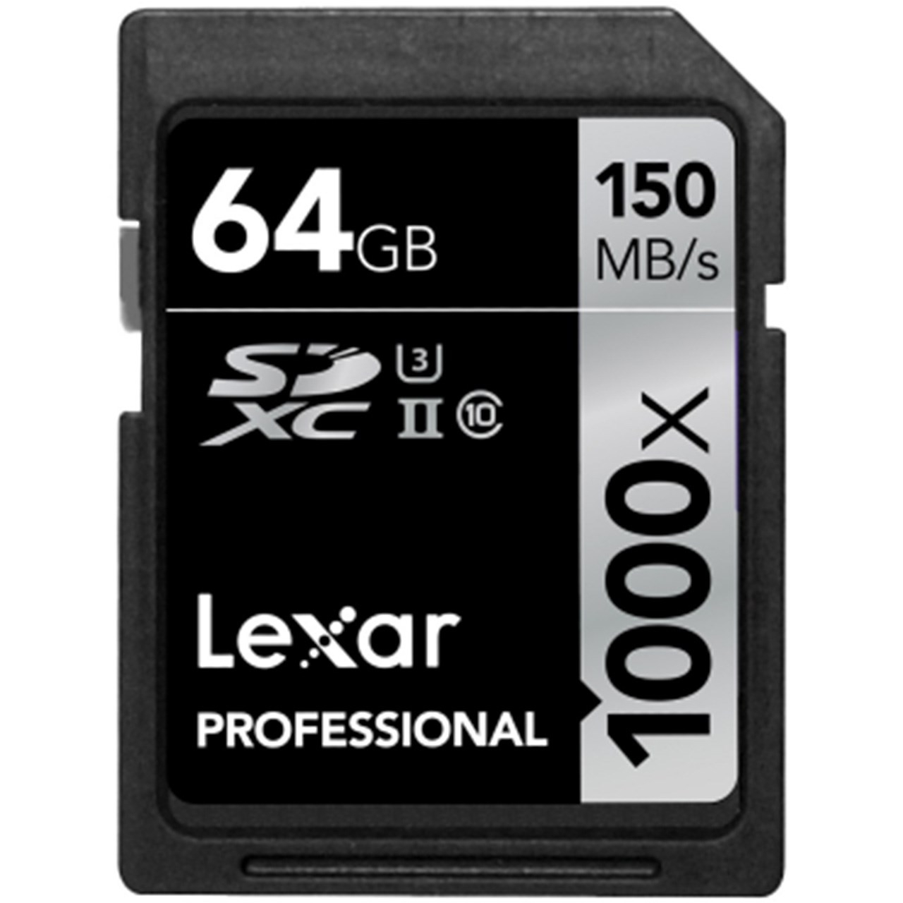 کارت حافظه SDXC لکسار مدل Professional کلاس 10 استاندارد UHS-II U3 سرعت 150MBps 1000X ظرفیت 64 گیگابایت