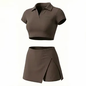 ست نیم‌تنه و شلوارک ورزشی زنانه مدل Vibe Check