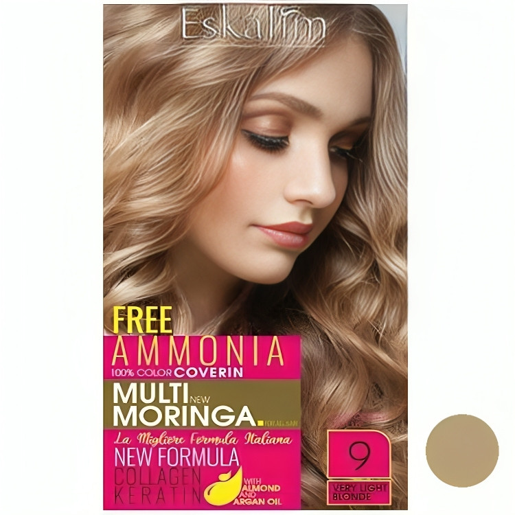 کیت رنگ مو اسکالیم سری شماره 9 حجم 100 میلی لیتر رنگ بلوند خیلی روشن