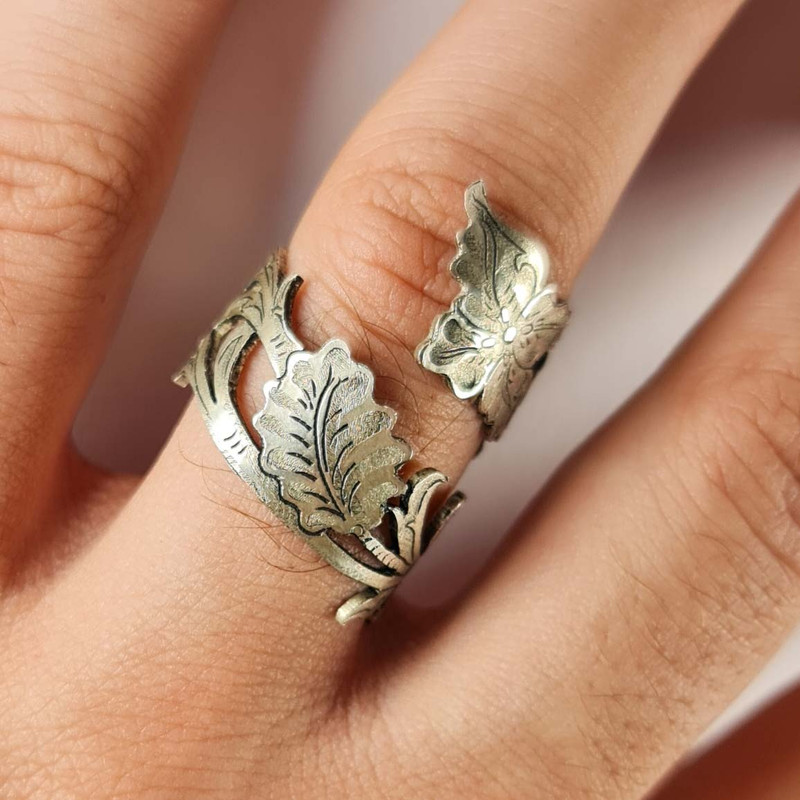 انگشتر نقره زنانه مدل گل اروپایی