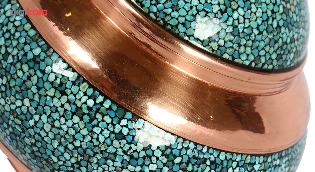 Copper Turquoise inlaying sugar/candy pot dish, Goharan Gallery , Copper and turquoise 19 Model