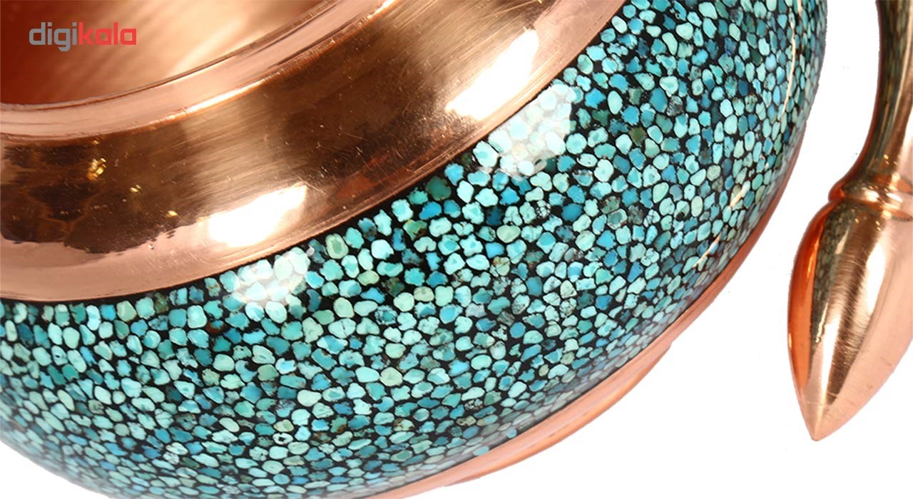 Copper Turquoise inlaying sugar/candy pot dish, Goharan Gallery , Copper and turquoise 19 Model