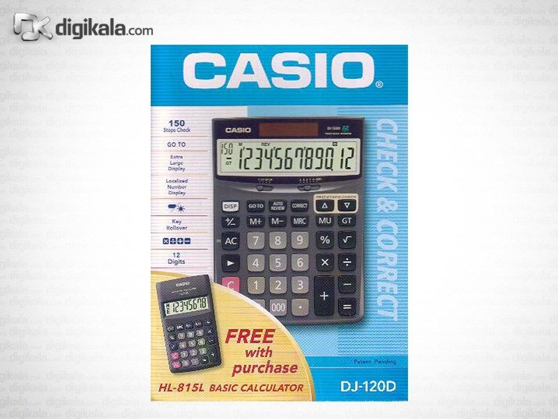 ماشین حساب کاسیو مدل DJ-120D به همراه HL-815L main 1 3
