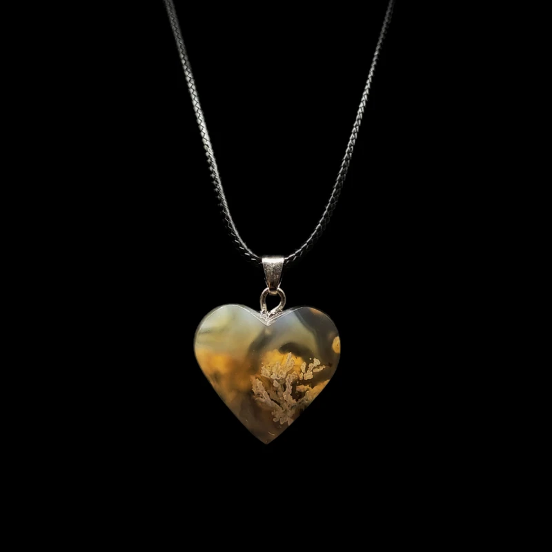 گردنبند زنانه مدل  عقیق شجر طرح قلب کد B29