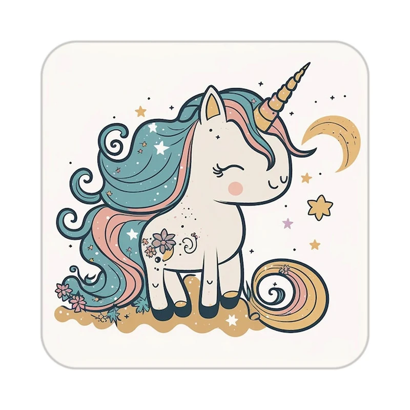 زیر لیوانی کاکتی طرح اسب تک شاخ و یونیکورن مدل mp32187