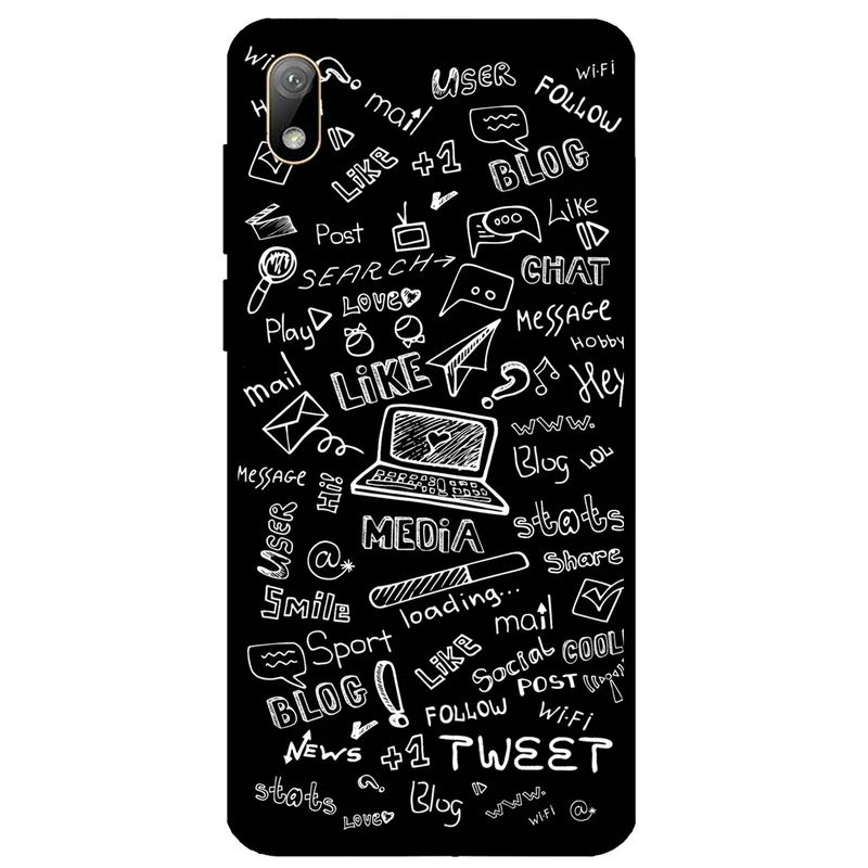 کاور مگافون طرح رسانه های اجتماعی مدل 1898 مناسب برای گوشی موبایل آنر 8S       