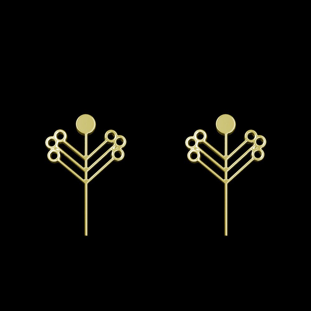 گوشواره طلا 18 عیار زنانه مدوپد مدل درخت کد GA1-15778