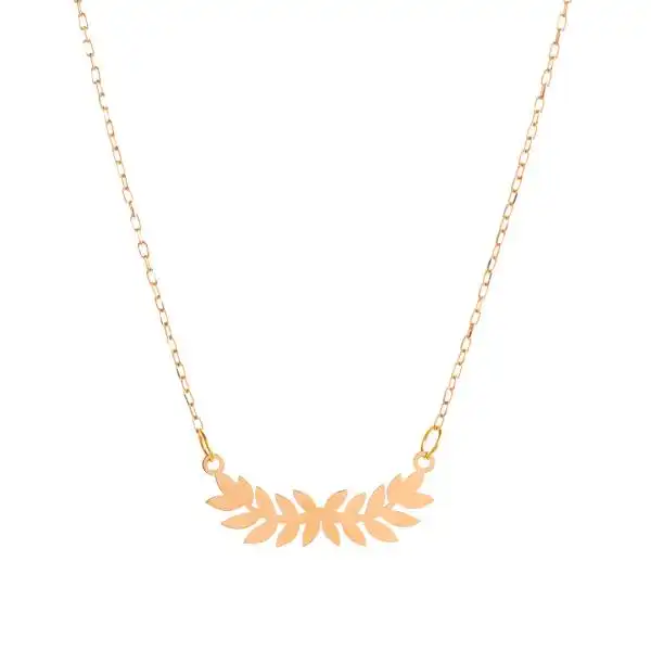 گردنبند طلا 18 عیار زنانه مدل برگ