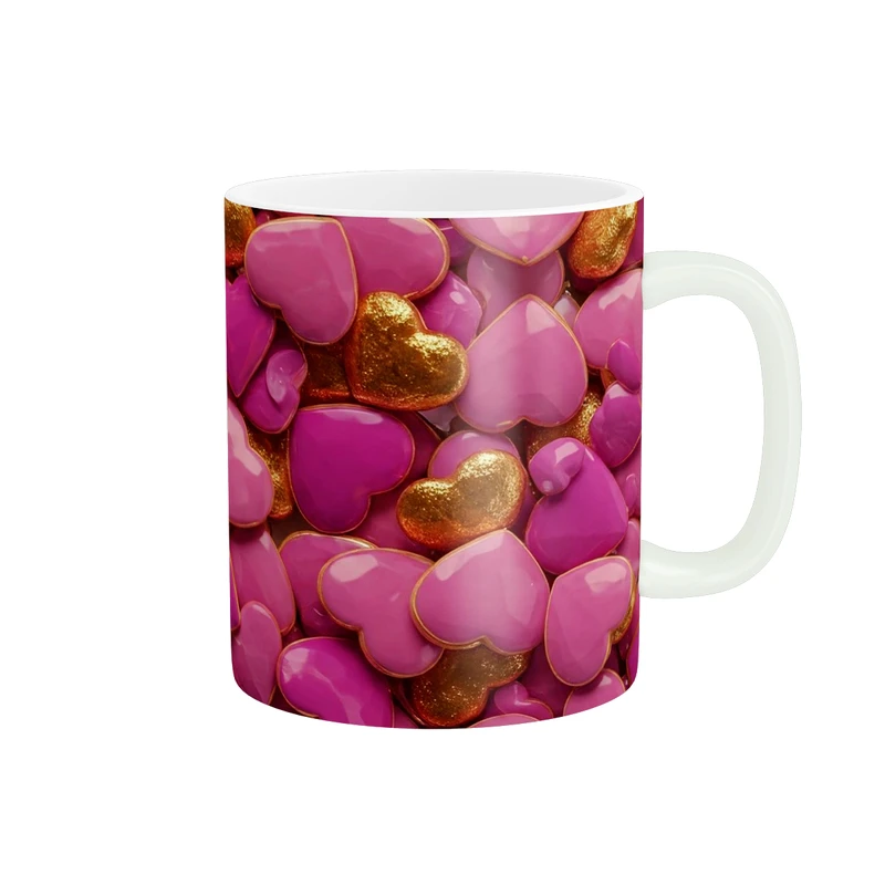 ماگ پاد آفرین مدل قلب های درخشان کد 528