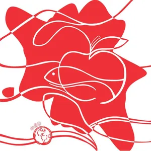 کادوپیچ پارچه‌ای گوشه طرح ماهی گلی