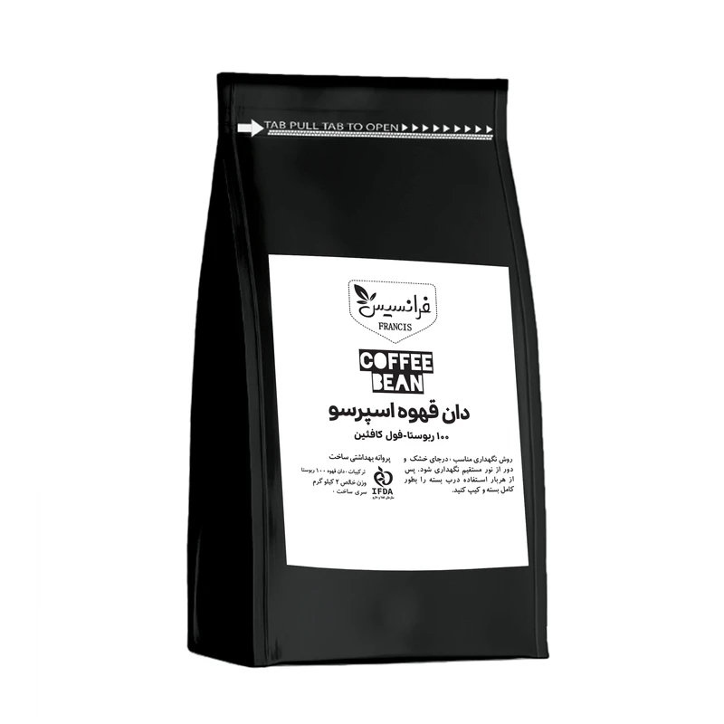 دانه قهوه 100% روبوستا فرانسیس - 2000 گرم