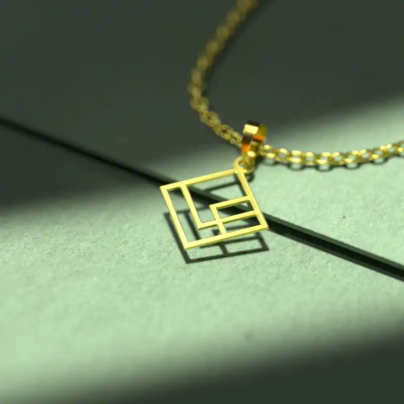 گردنبند طلا 18 عیار زنانه مدوپد مدل مربع کد D3-1-1195