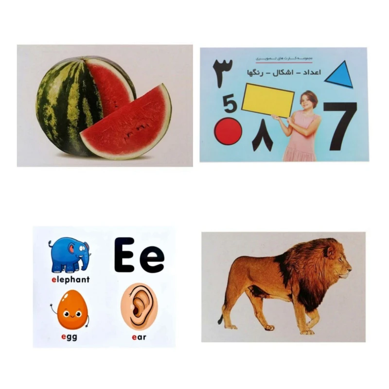 بازی آموزشی مدل فلش کارت تصویری کد 4242 مجموعه 4 عددی