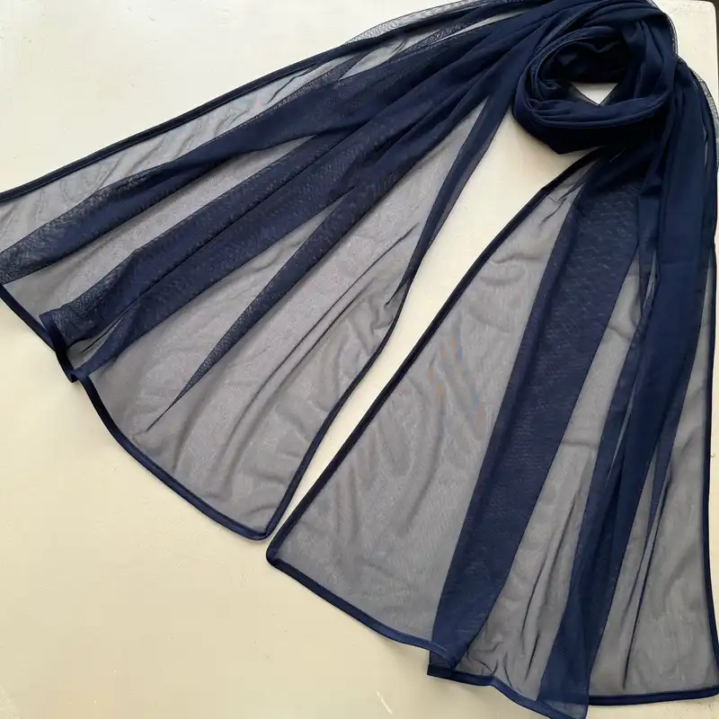 شال زنانه مدل ساده توری فانتزی مهمانی دور نوار دوزی شده تابستانی کد 2