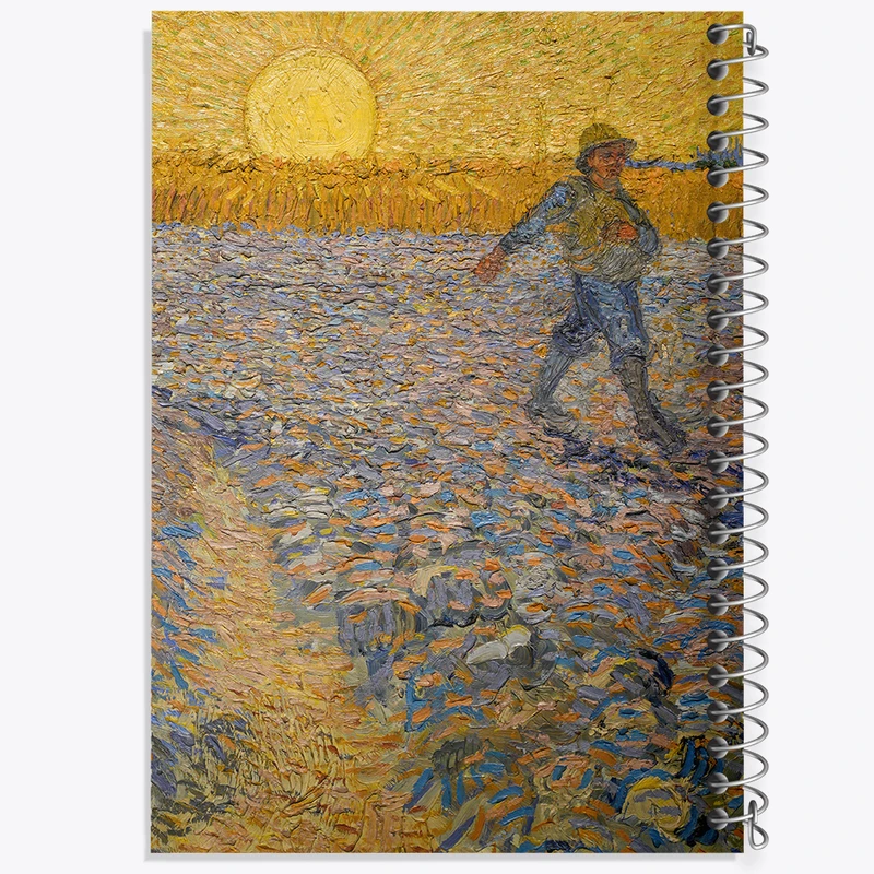 دفتر شطرنجی 50 برگ خندالو مدل بذرپاش ونسان ونگوگ (Van Gogh) کد 36821