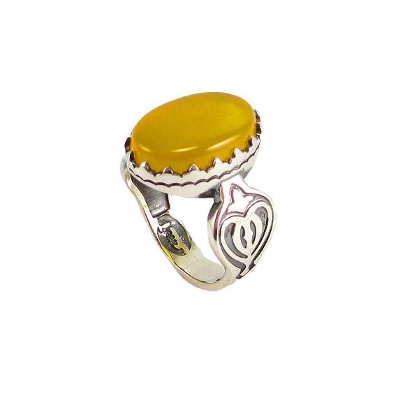 انگشتر نقره مردانه  پارلا گوهر مدل شرف الشمس کد 3767