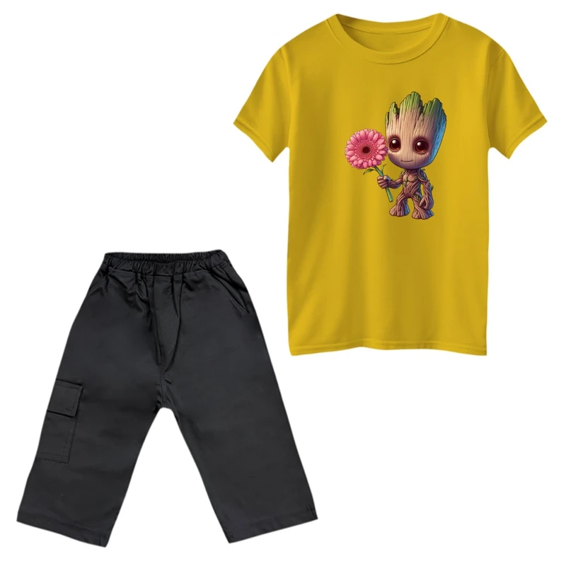 ست تی‌شرت و شلوارک پسرانه مدل گروت کد 7