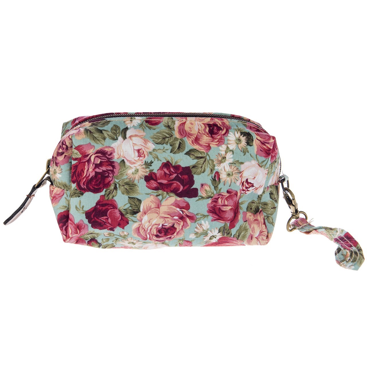کیف آرایشی پارچه‌ ای گالری صنم طرح گل رز سایز کوچک