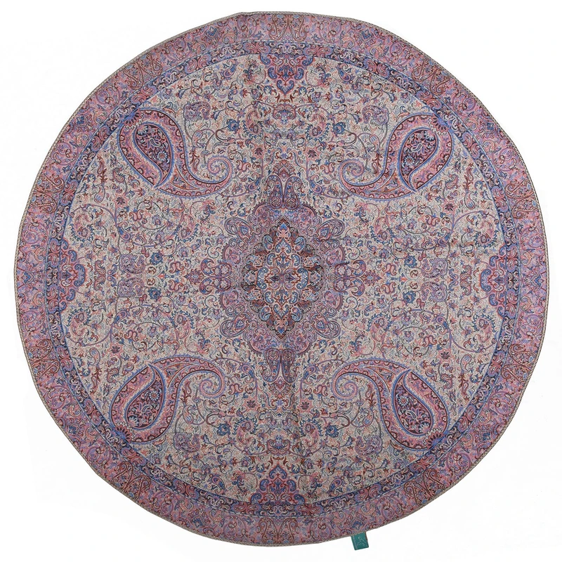 رومیزی ترمه حسینی ابریشمی طرح سالار  مدل 01-34 قطر 100 سانتیمتر