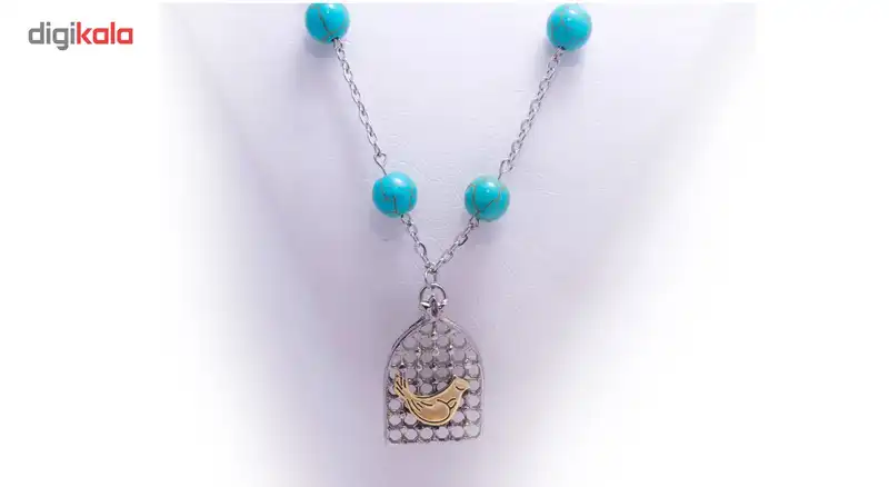 گردنبند باربد طرح مرغ آمین مدل قفس