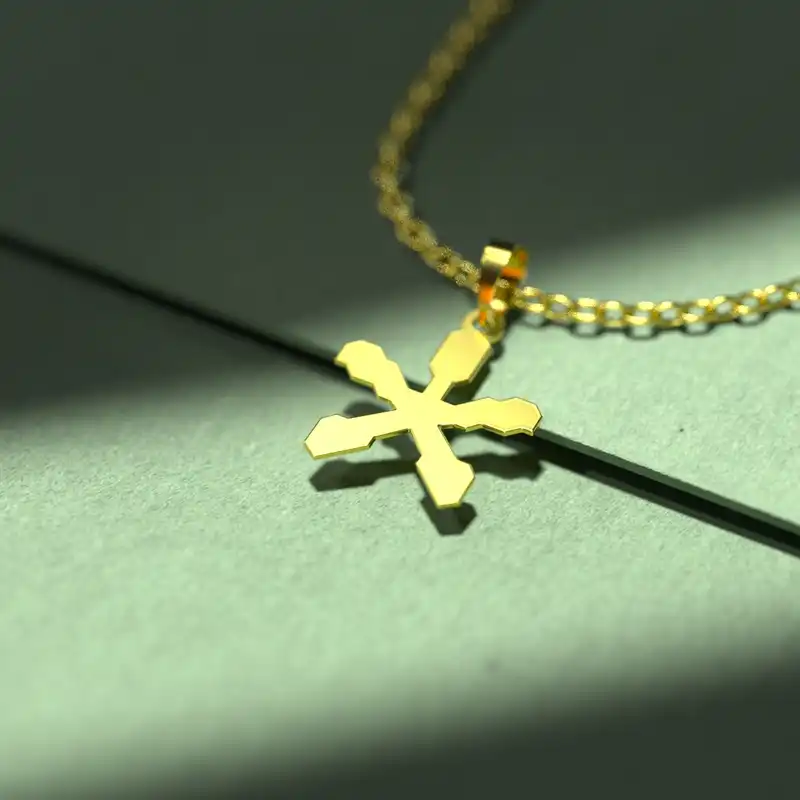 گردنبند طلا 18 عیار زنانه مدوپد مدل هندسی کد F2-1-1197