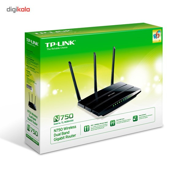روتر بی‌سیم و دوبانده N750 تی پی-لینک مدل TL-WDR4300_V1