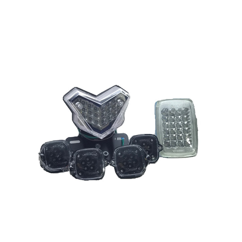 چراغ خطر و چراغ جلو و راهنما موتور سیکلت مدل مثلثی لانه زنبوری مجموعه 6 عددی