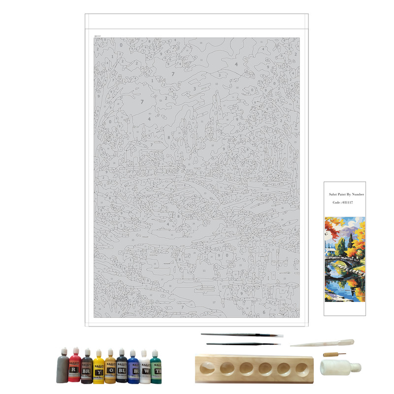 بسته رنگ آمیزی سالوت مدل آکرولیک کد 031117 مجموعه 18 عددی