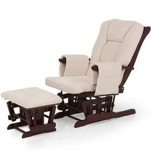 صندلی استراحت مادر هاوک مدل Glider Deluxe Recline Walnut Beige