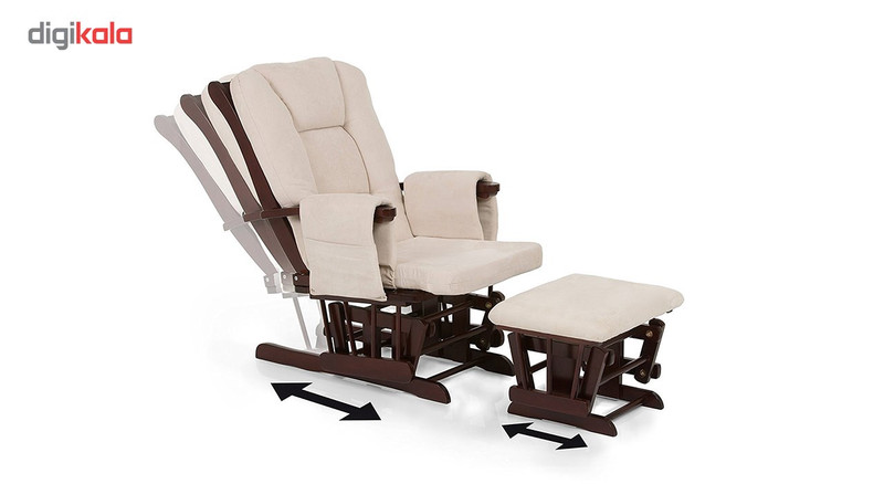 صندلی استراحت مادر هاوک مدل Glider Deluxe Recline Walnut Beige