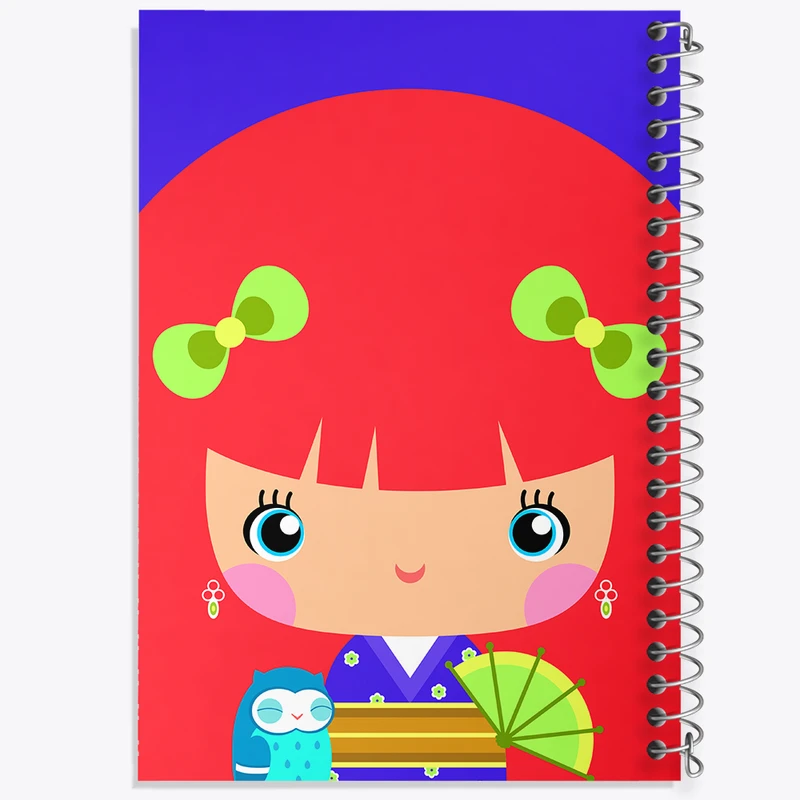 دفتر ژورنال نویسی 50 برگ خندالو مدل نقطه ای طرح دختر کیوت کد N1032