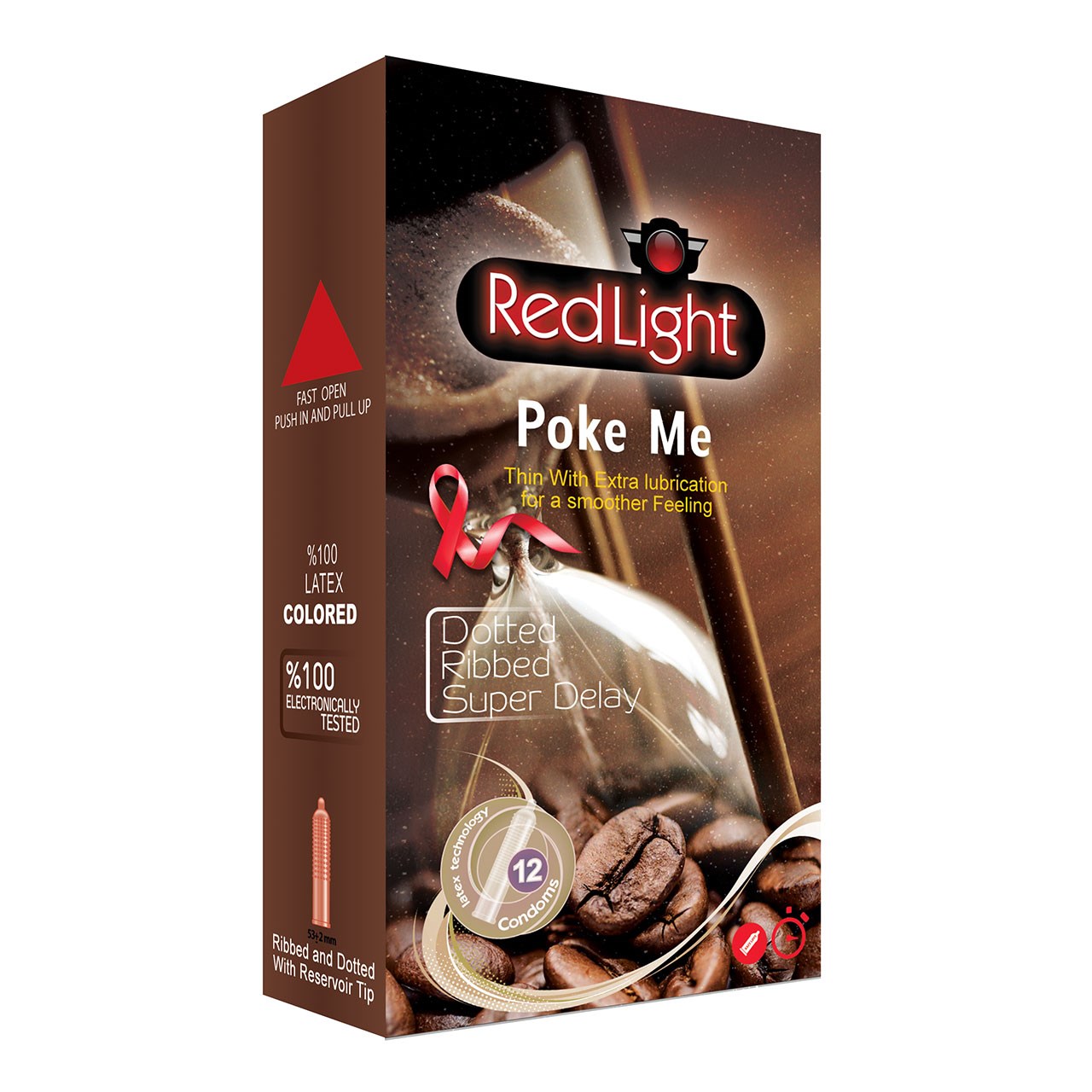 کاندوم ردلایت مدل Poke Me بسته 12 عددی