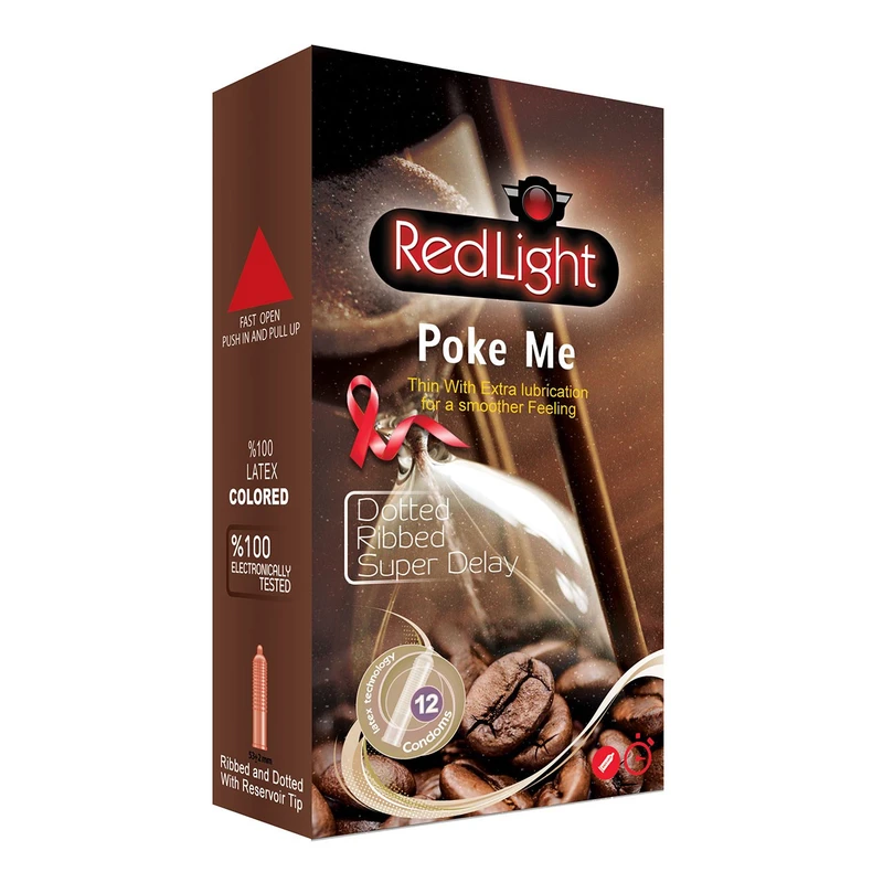 کاندوم ردلایت مدل Poke Me بسته 12 عددی