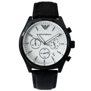 ساعت مچی عقربه‌ای مردانه امپریو آرمانی مدل بندچرمی سه موتور کد 10