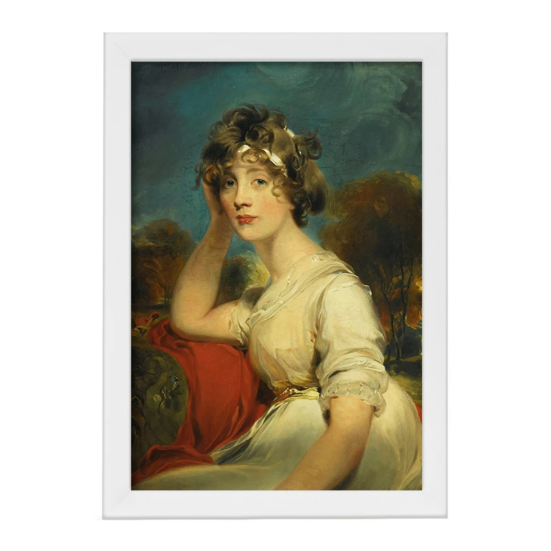 تابلو خندالو مدل پرتره بانو جین لانگ اثر سر توماس لارنس کد F12351